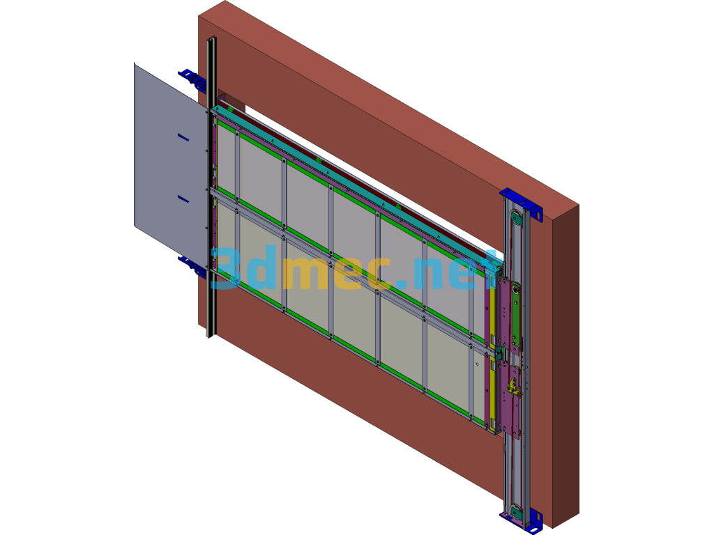 Elevator Fire Door Detailed Structure - 3D Model Exported Free Download