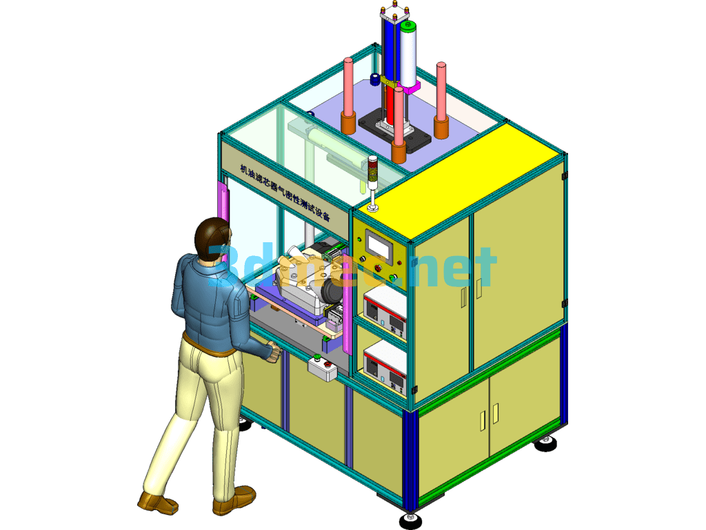 Automobile Oil Filter Air Tightness Test Equipment (Including 3D Model ++ Detailed Description) - 3D Model SolidWorks Free Download