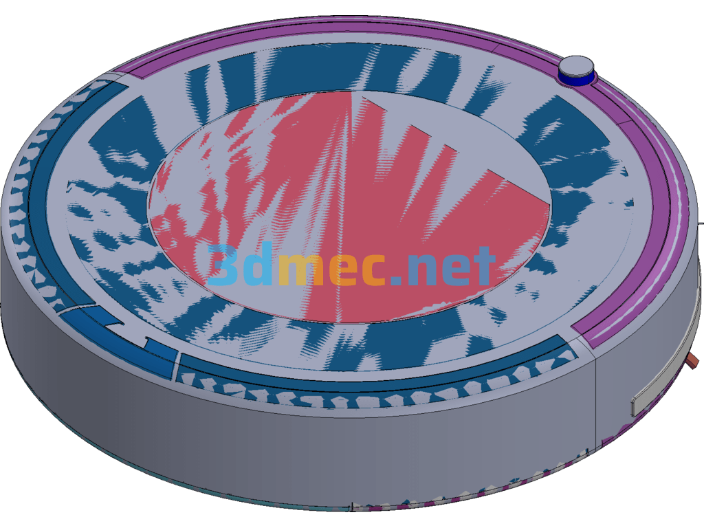 Household Floor Sweeping Robot (Detailed Internal Structure) - 3D Model ProE Creo.Parametric Free Download