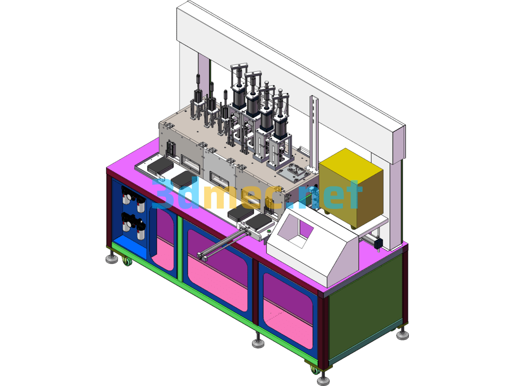 Mobile Phone Cover Hot Bending Equipment - 3D Model SolidWorks Free Download