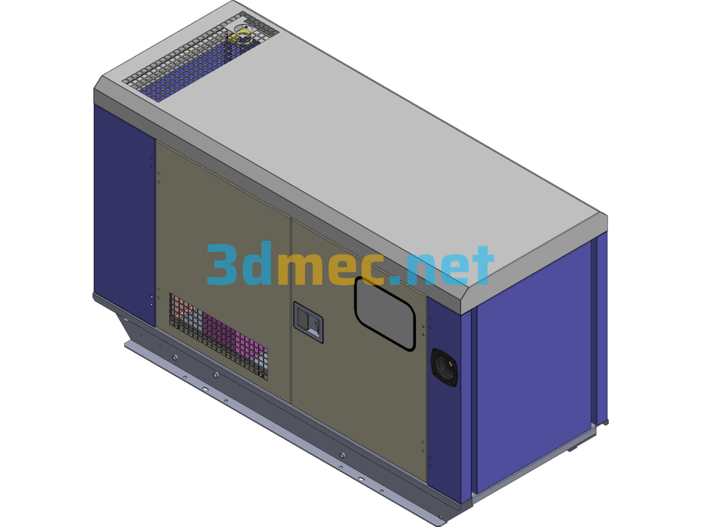 Internal Structure Of 400 Series Diesel Generator Set Assembly - 3D Model Exported Free Download