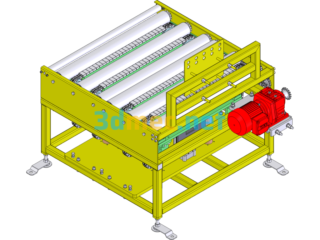 Tire Diverter Roller Conveyor - 3D Model SolidWorks Free Download