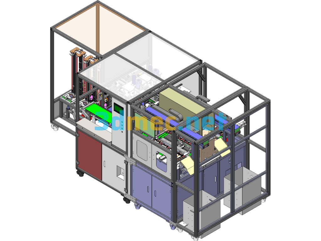 Motor Cover Flatness Detection, Air Tightness Detection Machine Non-Standard Large-Scale Automated Equipment - 3D Model SolidWorks Free Download