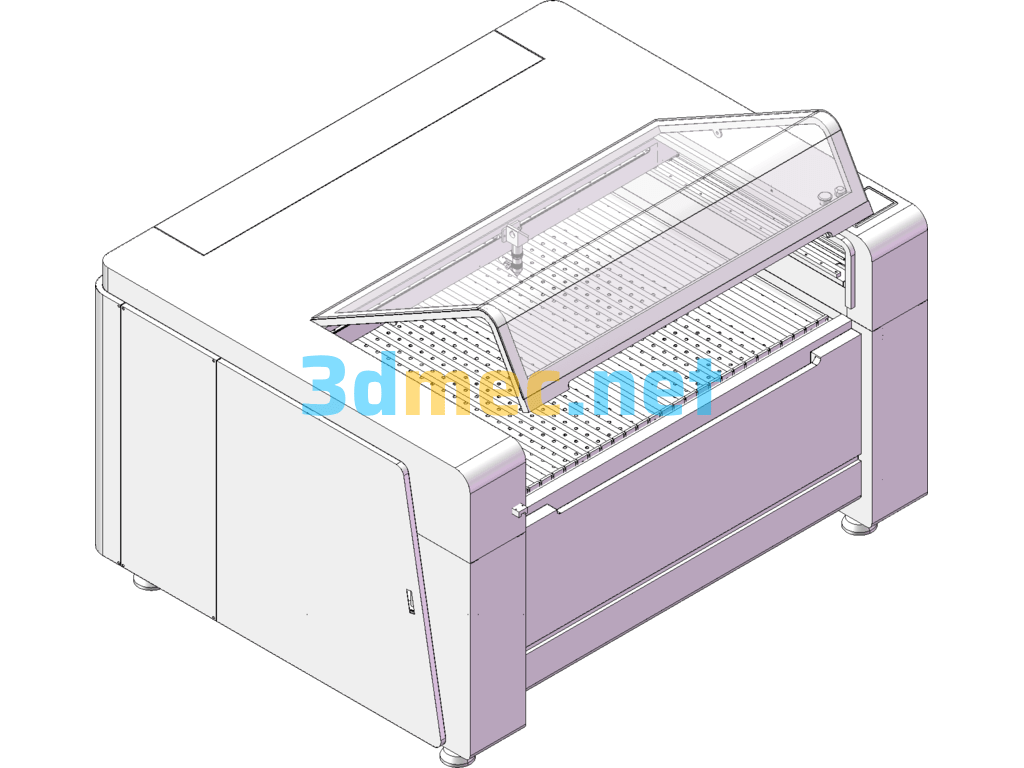 1309 Laser Machine 1309 CO2 Laser Machine With Lifting Platform - 3D Model SolidWorks Free Download