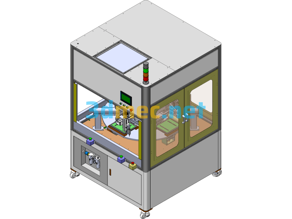 4-Station Laminating, Dispensing And Laminating Machine - 3D Model SolidWorks Free Download