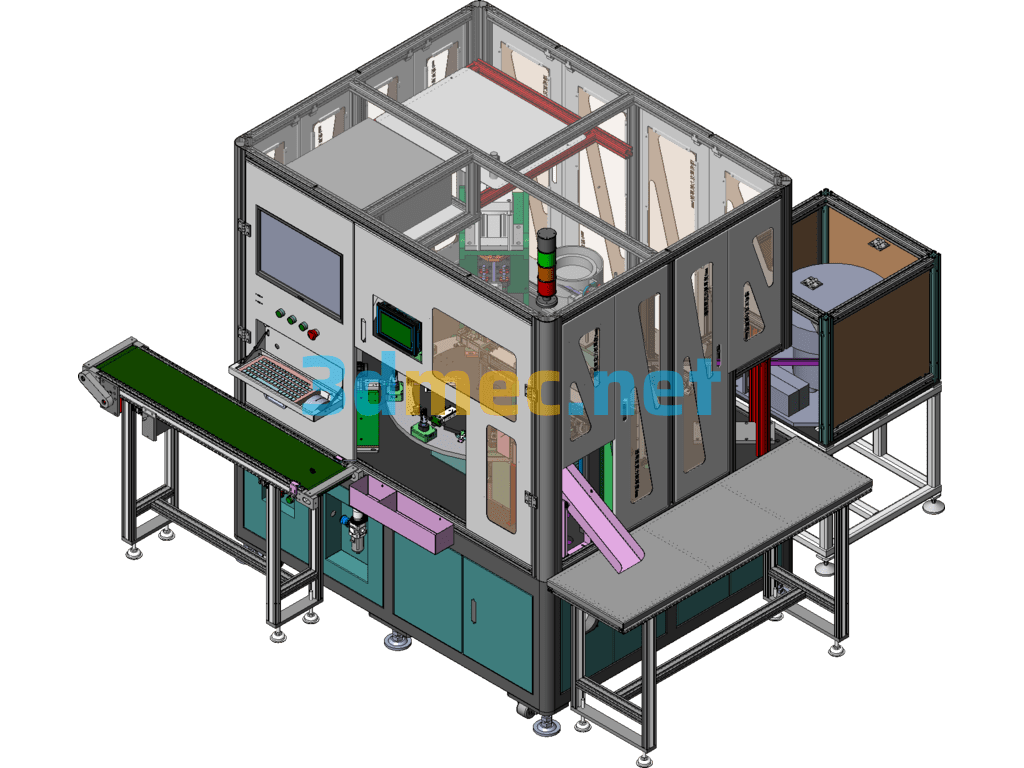 Car Cigarette Lighter Fully Automatic Assembly Machine - 3D Model SolidWorks Free Download