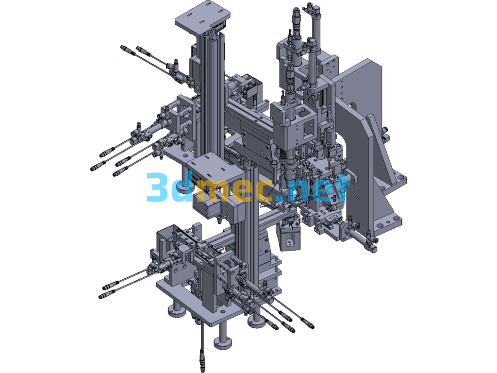 Square Screw Locking Mechanism - 3D Model Exported Free Download