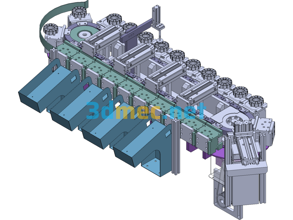 Chain Type Circular Conveyor Line - 3D Model SolidWorks Free Download