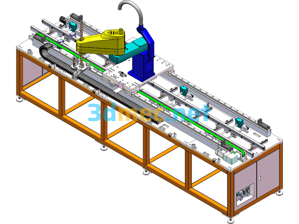 Ground Rail + Robot Structure - 3D Model SolidWorks Free Download