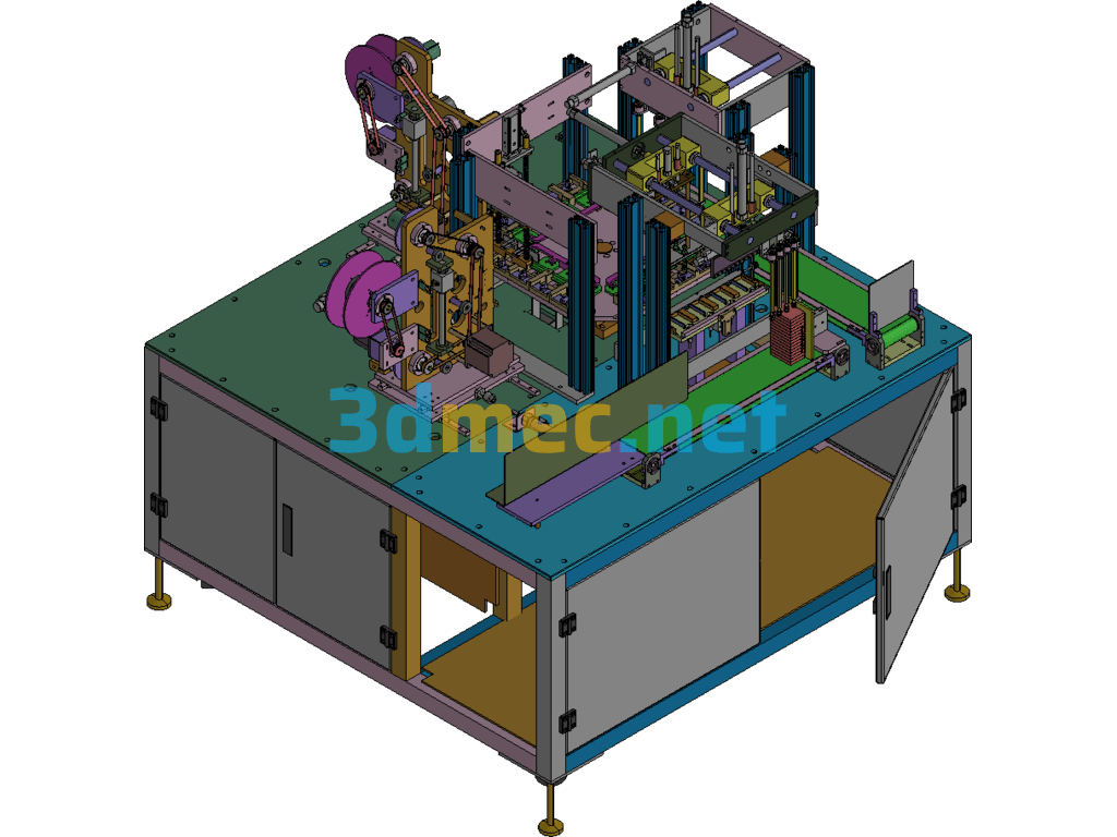 Battery Automatic Glue Sticking Equipment - 3D Model Exported Free Download