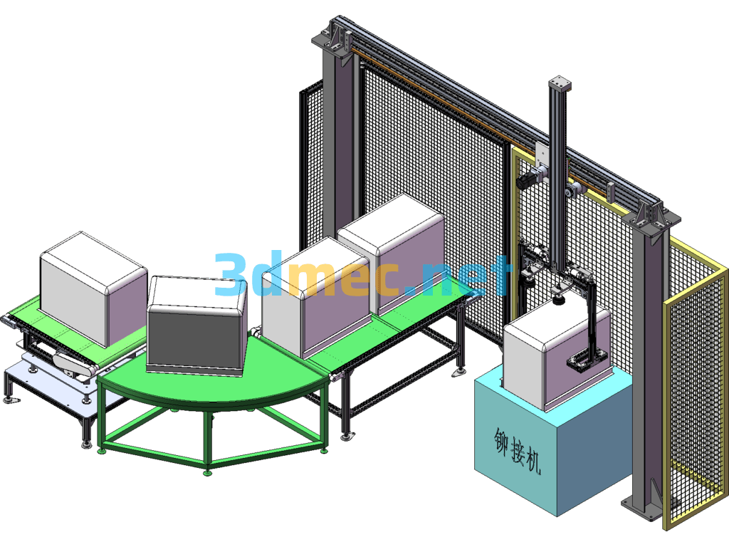 Handling Robot (Automatic Material Handling Equipment For Riveting Ribs Of Liner) - 3D Model SolidWorks Free Download