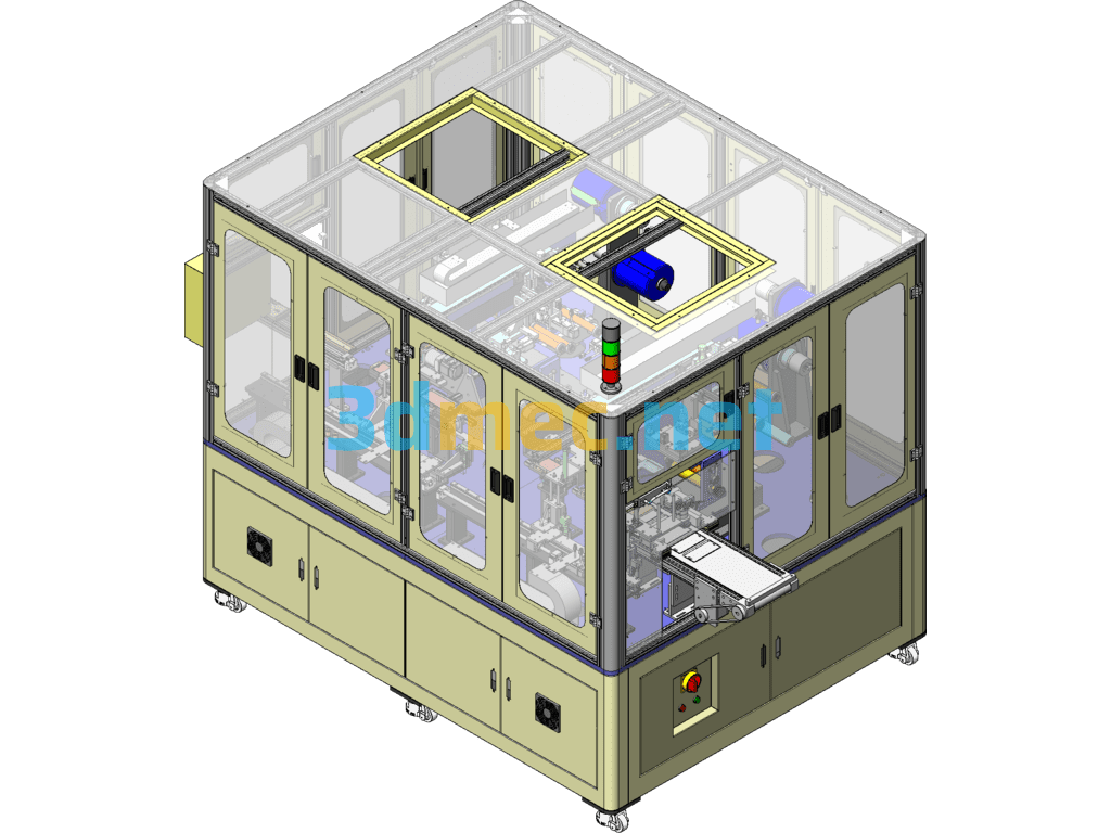 Automatic 3D Film Laminating Machine (Double-Sided Film Laminating Equipment For Mobile Phones) - 3D Model SolidWorks Free Download