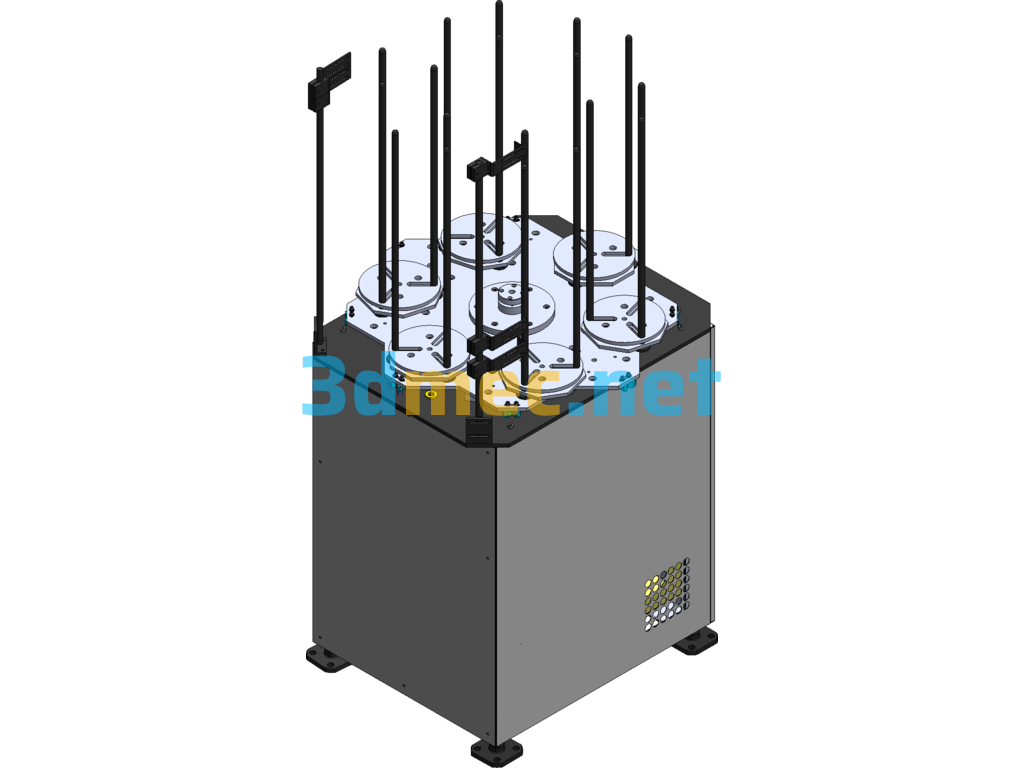 Automatic Lifting Silo For Disc Parts - 3D Model SolidWorks Free Download