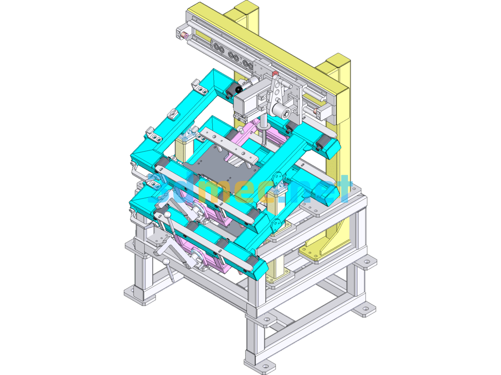 Manual Turning Press For Engine Cylinder Head Lock - 3D Model SolidWorks Free Download