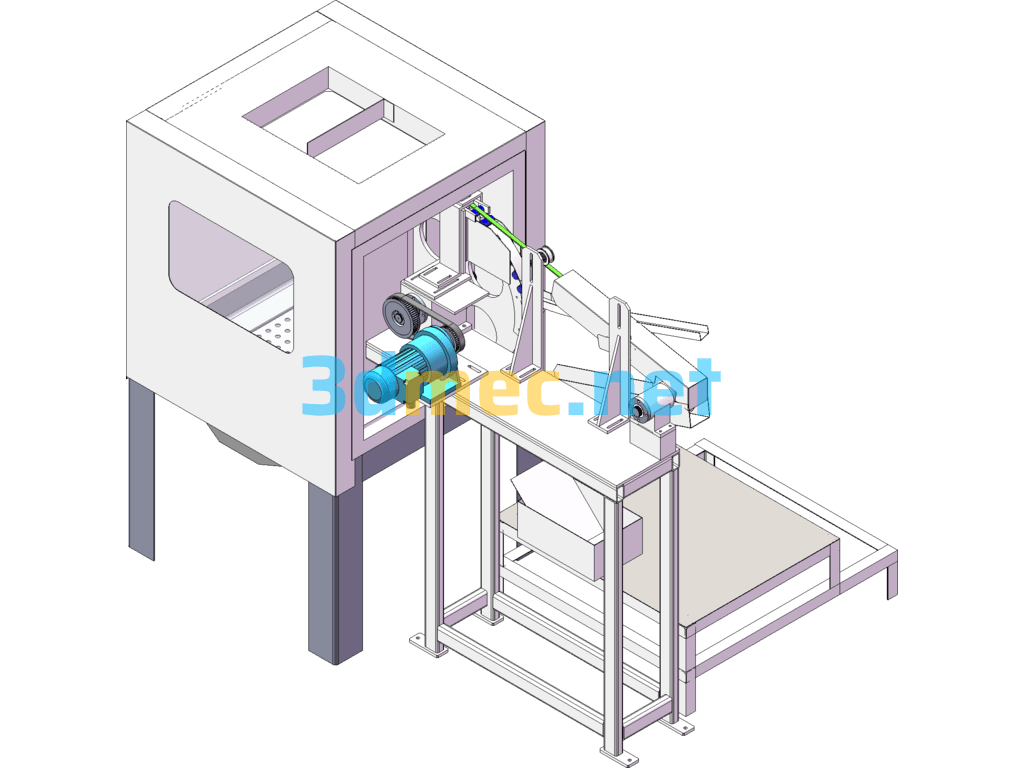 Automatic Sandblasting Machine For Parts - 3D Model SolidWorks Free Download