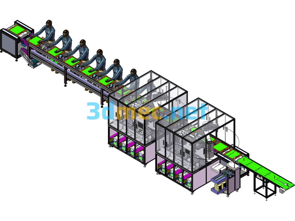 PCB Parts Automatic Assembly Machine And Screw Locking Machine - 3D Model SolidWorks Free Download