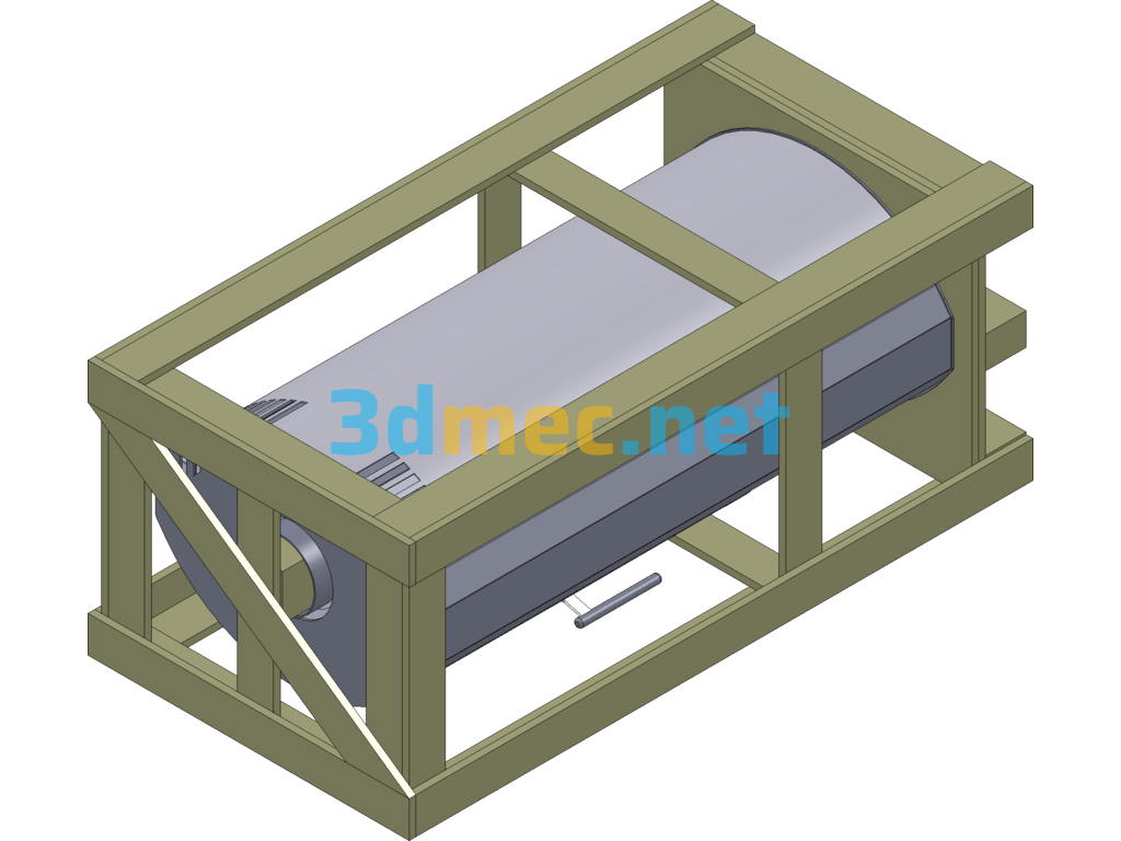 German Home Wood-Burning Stove - 3D Model SolidWorks Free Download