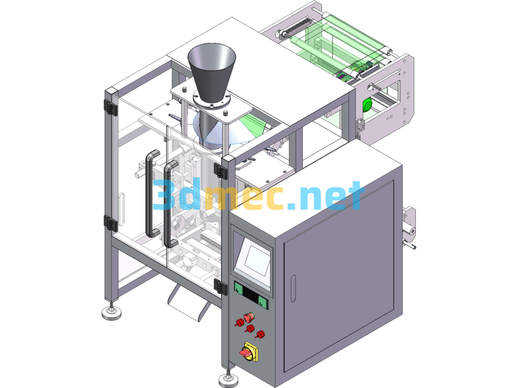 Intelligent Double Transport Film Longitudinal And Transverse Sealing Packaging Machine - 3D Model SolidWorks Free Download