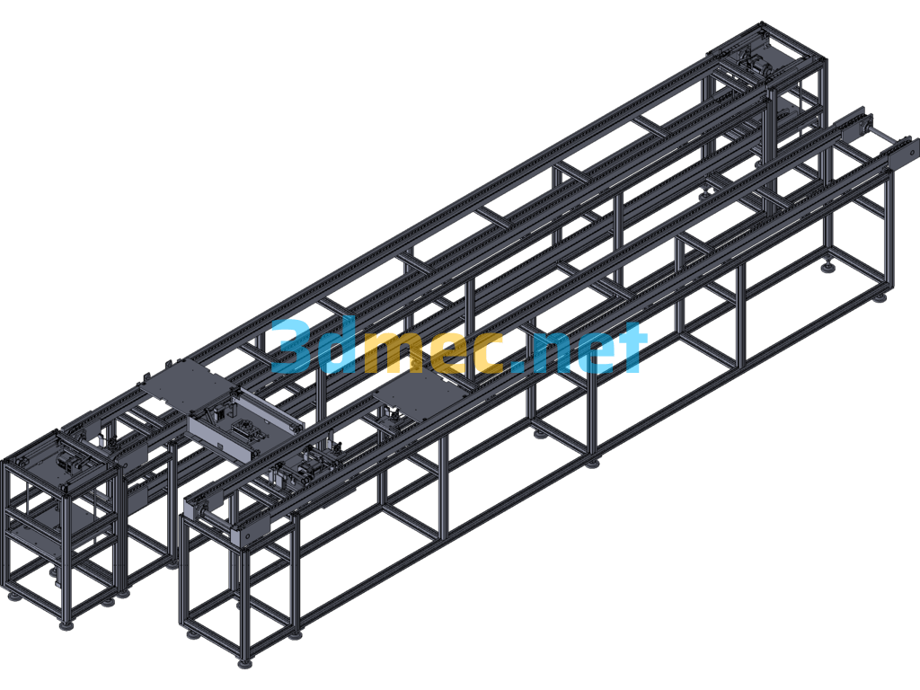 Double Speed Chain Drive Conveyor Line - 3D Model Exported Free Download