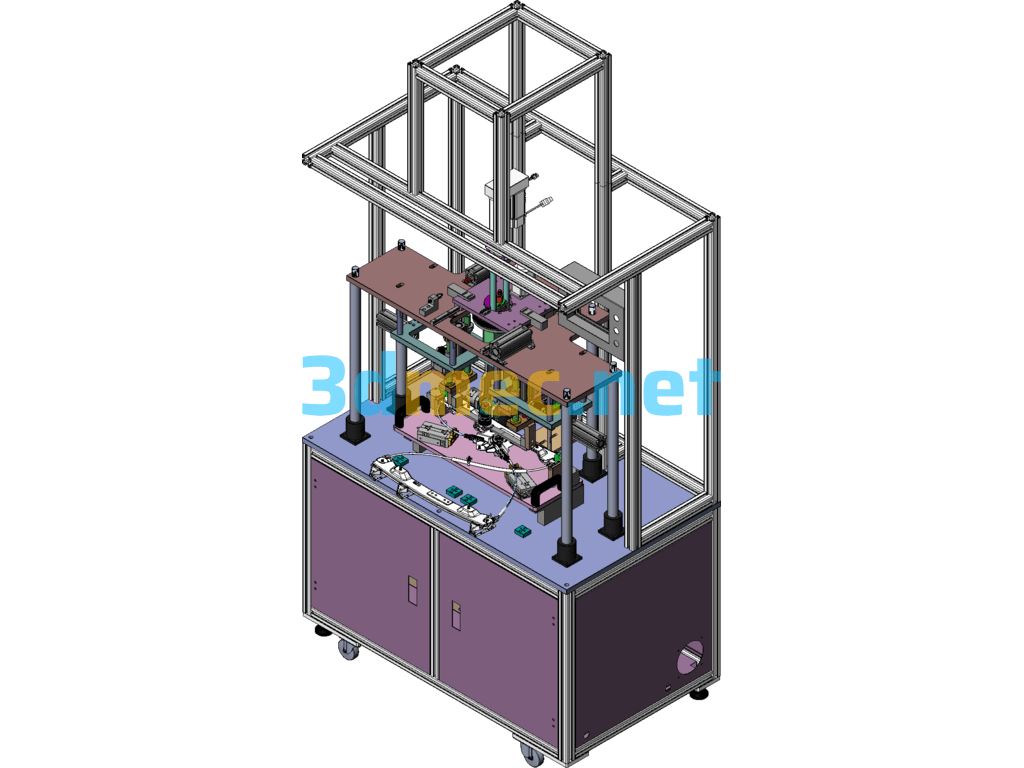 Car Lift Double Rail Common Wire Rope Winding Machine - 3D Model SolidWorks Free Download