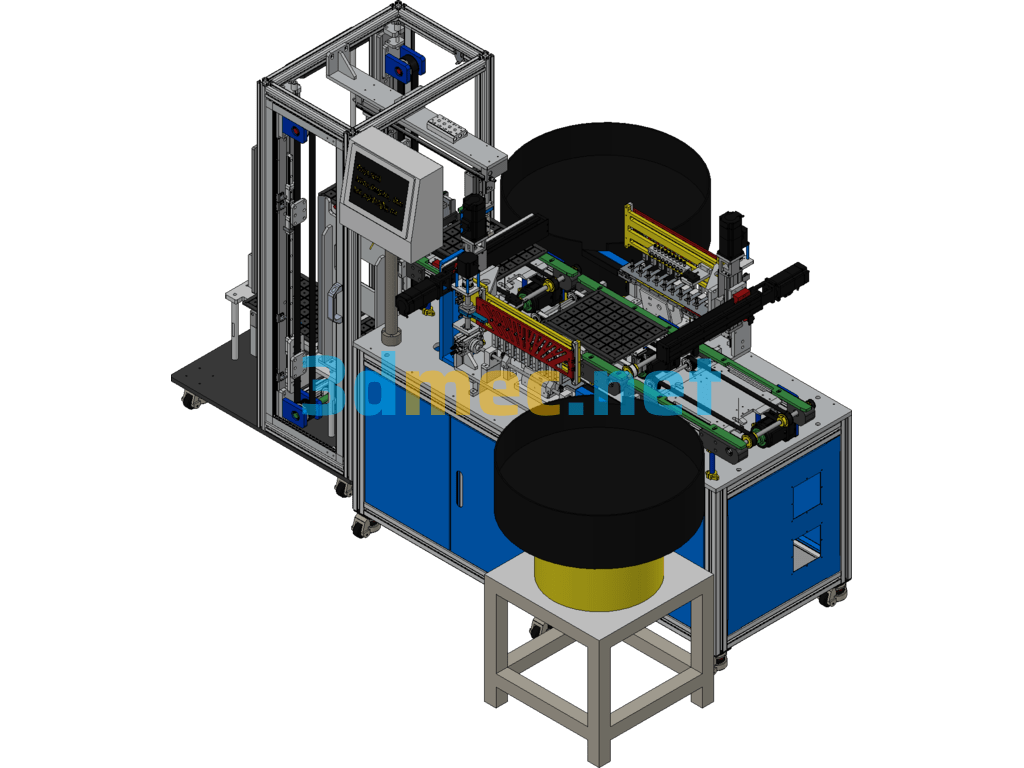 Aluminum Plate Tray Automatic Assembly Machine (Lifting Mechanism + Transplanting Mechanism + Equidistant Feeding Mechanism) - 3D Model Exported Free Download