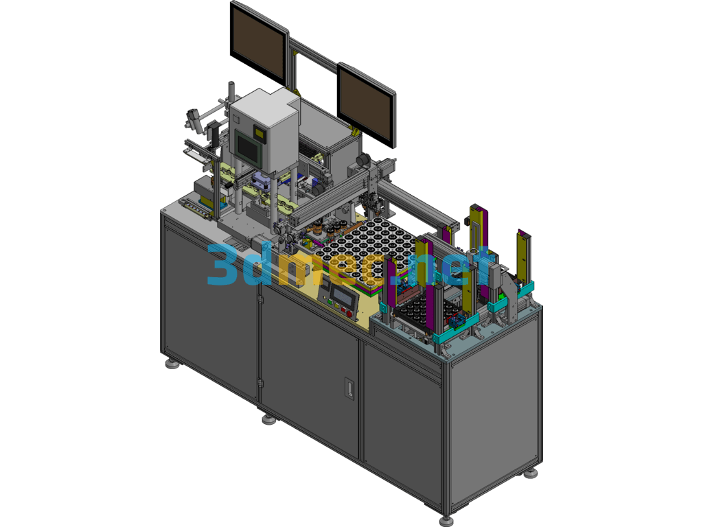 Liquid Dynamic Pressure Motor Housing Heating & Inner Ring Automatic Loading Equipment - 3D Model Exported Free Download