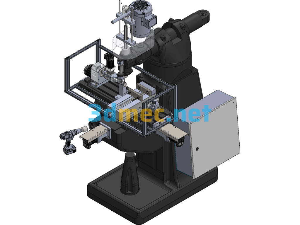 M-Head Milling Machine - 3D Model SolidWorks Free Download