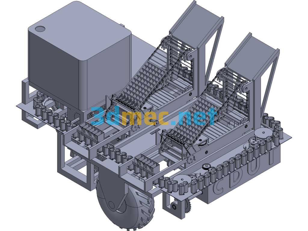 Dryland Rice Transplanter - 3D Model ProE Creo.Parametric AutoCAD-ZWCAD Free Download