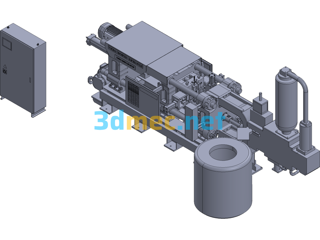 Die Casting Machine, Trimming Press - 3D Model Exported Free Download