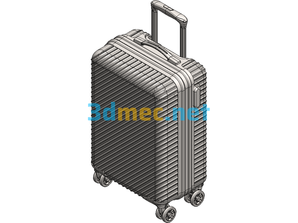 Trolley Luggage Design - 3D Model SolidWorks Free Download