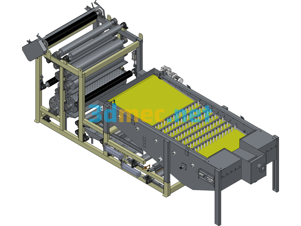 1.5m Belt Filter Press - 3D Model SolidWorks Free Download