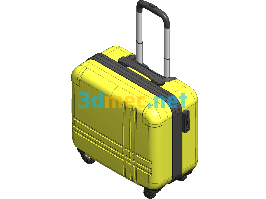 Computer Trolley Case Design - 3D Model SolidWorks Free Download