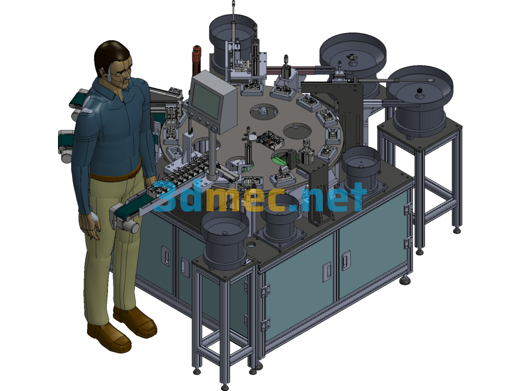 Tubular Motor Transmission Case Assembly Machine - 3D Model ProE Creo.Parametric Free Download