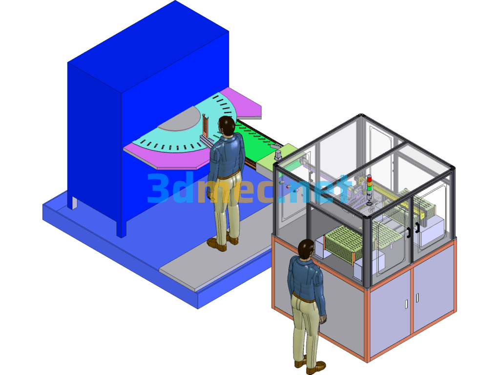 Automatic Grinding Machine And Material Collecting Machine - 3D Model SolidWorks Free Download