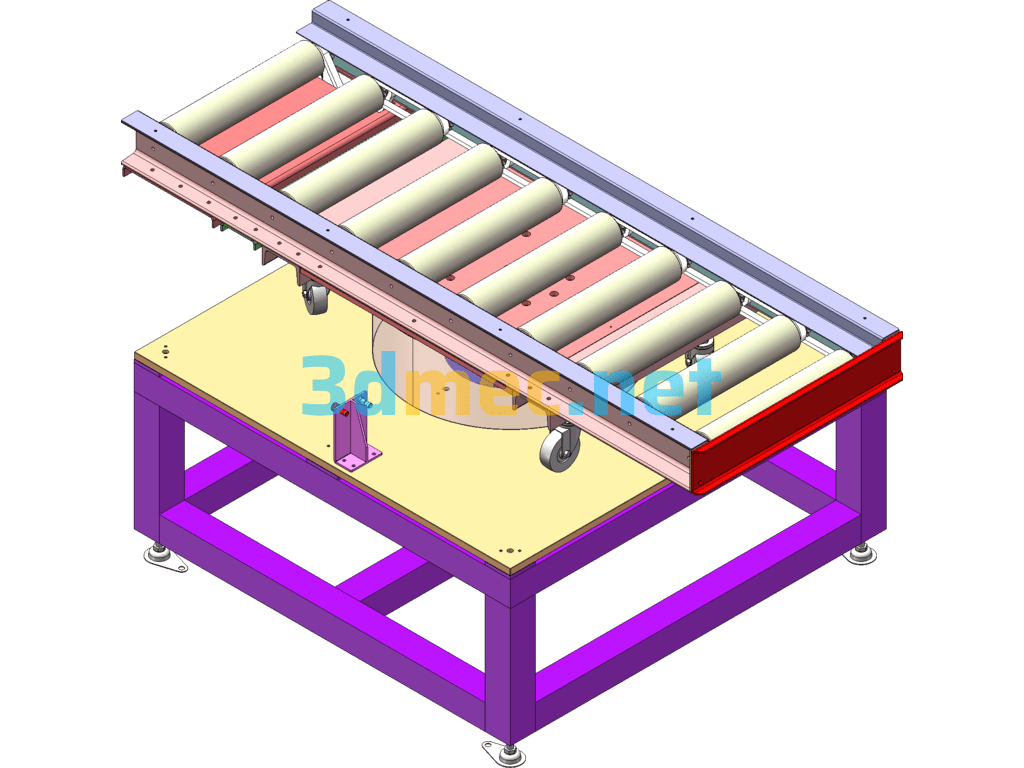 Air Conditioning Cleaning Conveyor Rotating Platform - 3D Model SolidWorks Free Download