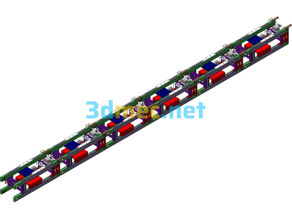 Double-Layer Synchronous Precision Conveying Equipment - 3D Model SolidWorks Free Download