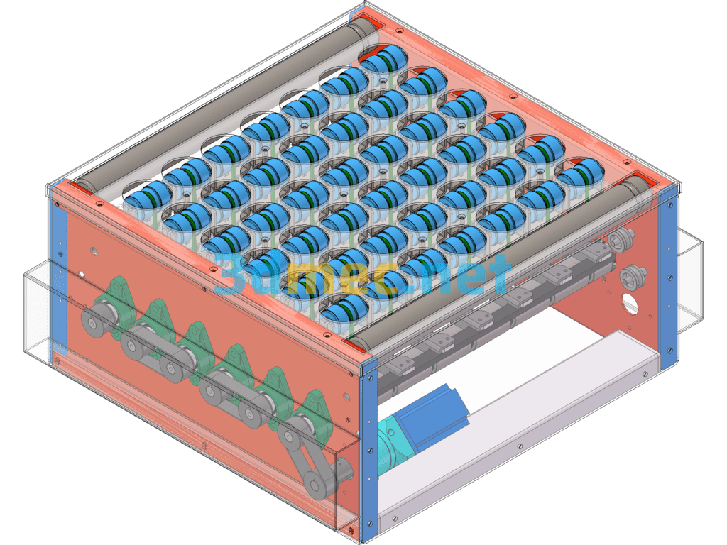 Swing Wheel Sorting Conveyor Line - 3D Model SolidWorks Free Download