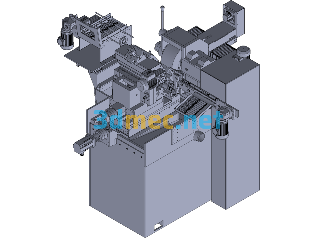 Design Of Automatic Grinding Machine For Cylindrical Parts - 3D Model Exported Free Download