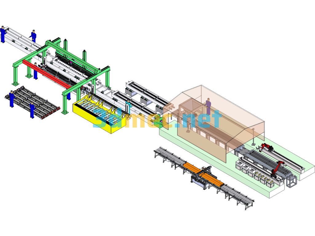 Concrete Sleeper Automatic Production Line - 3D Model SolidWorks Free Download