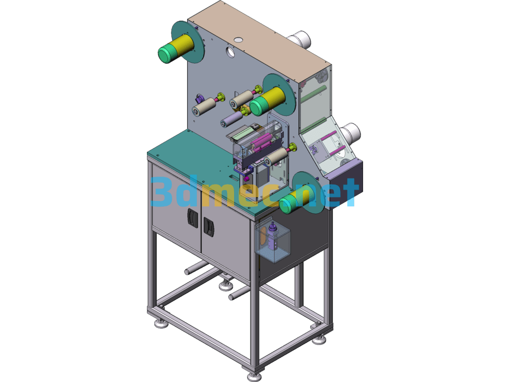 QR Code Tape Waste Stripping Machine (3D Drawing + BOM List) - 3D Model SolidWorks Free Download