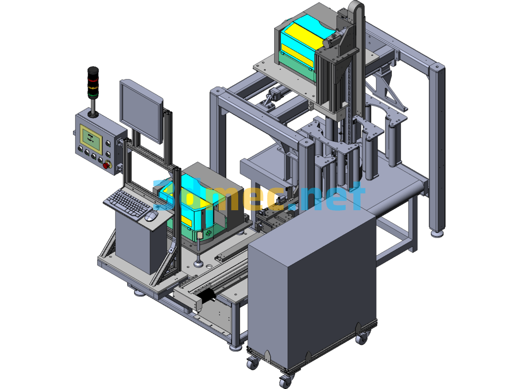 Labeling Machine (Including 3D Model + Control System PLC + List BOM + Instruction Manual) - 3D Model SolidWorks Free Download