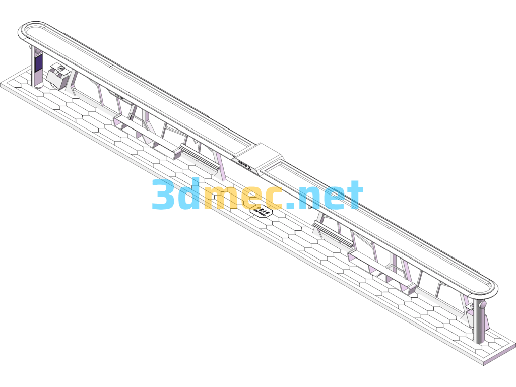 30m Bus Shelter - 3D Model SolidWorks Free Download