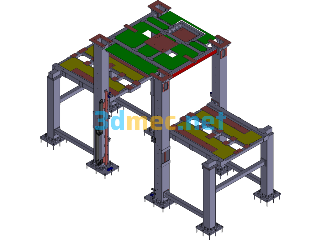 Two-Story Warehouse Hoist Steel Structure - 3D Model Catia Free Download