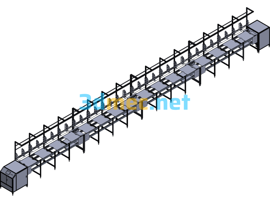 2.5 Times Faster Segmented Line Body Free Assembly Line Body - 3D Model Exported Free Download