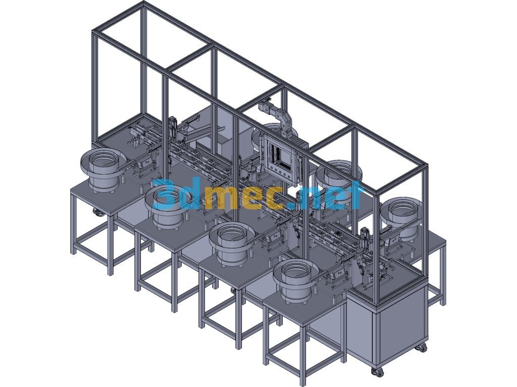 Flexible Automatic Assembly Equipment With Return Jig Line - 3D Model Exported Free Download