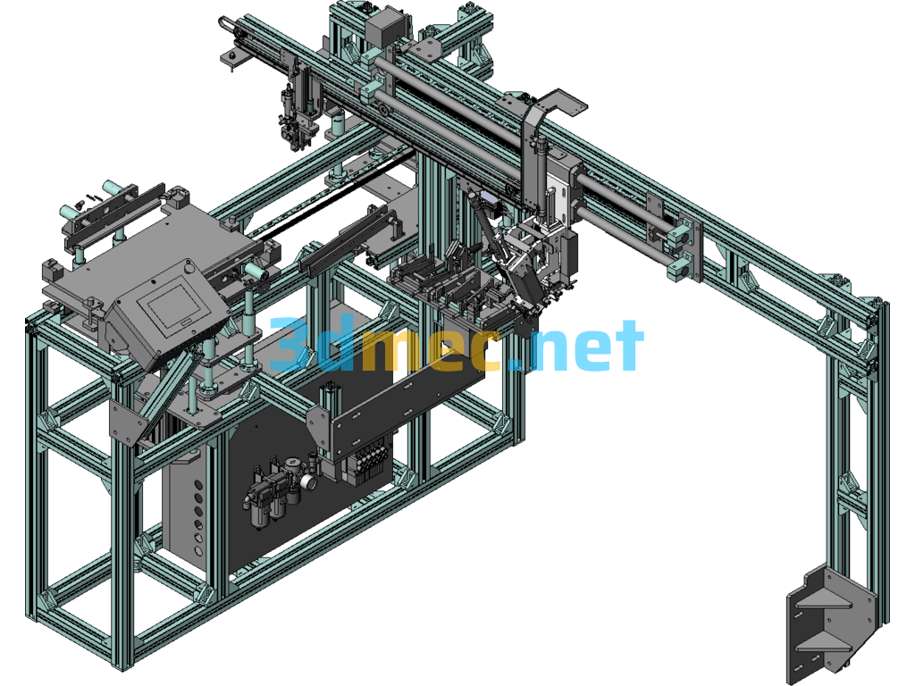 Industrial 4.0 Centerless Grinder Automatic Loading And Unloading Robot System (Already Produced) - 3D Model SolidWorks Free Download