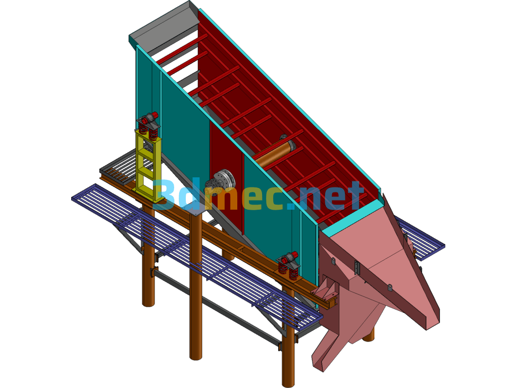 Sand And Gravel Screening Vibrating Screen - 3D Model Exported Free Download