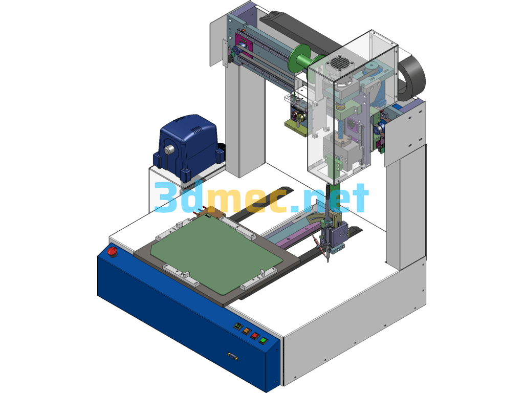 Desktop Automatic Three-Axis Soldering Machine - 3D Model SolidWorks Free Download