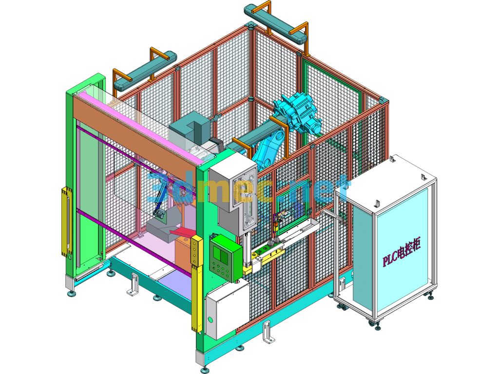 Robotic CNC Milling System (Automatic Milling Workstation) - 3D Model SolidWorks Free Download