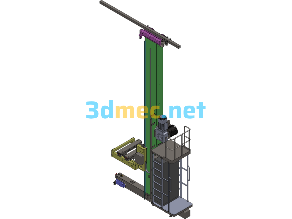 Three-Dimensional Warehouse Stacker - 3D Model SolidWorks Free Download